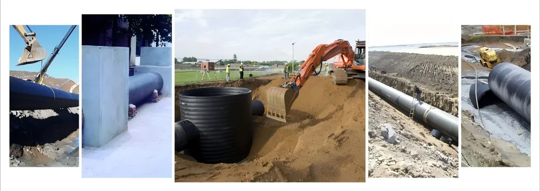 Linia do produkcji rur z HDPE z pustą ścianą, z zakresem średnic 200-3000mm, sterowanie PLC Siemens i strukturą pustej ściany 6