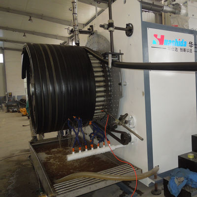 کیفیت  HDPE Plastic Hollow Wall Spiral Pipe Extrusion Line کارخانه