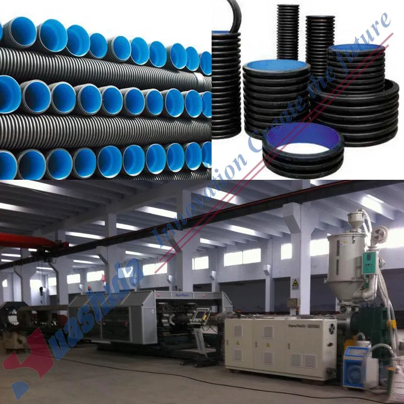 HDPE Double Wall Corrugated Pipe Extruder Machine