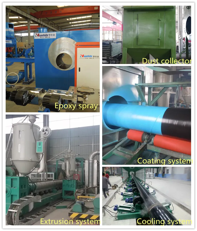 Steel Pipe External Internal 2lpe 3lpe Fbe Liquid Powder Epoxy Coating Line