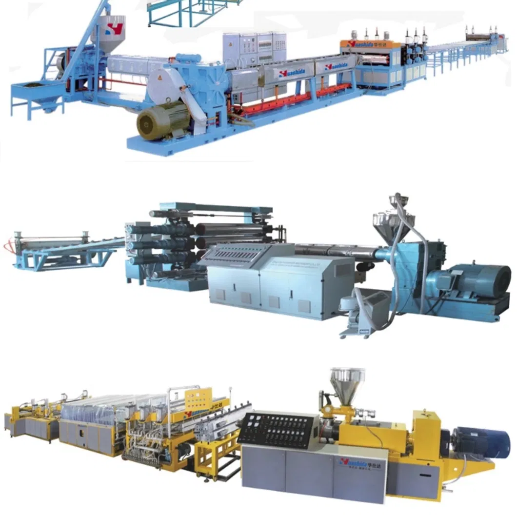 PE/PP/PS/HIPS/ABS/PVC Plastic Sheet Extrusion Making Plant with Three-Roller Calender