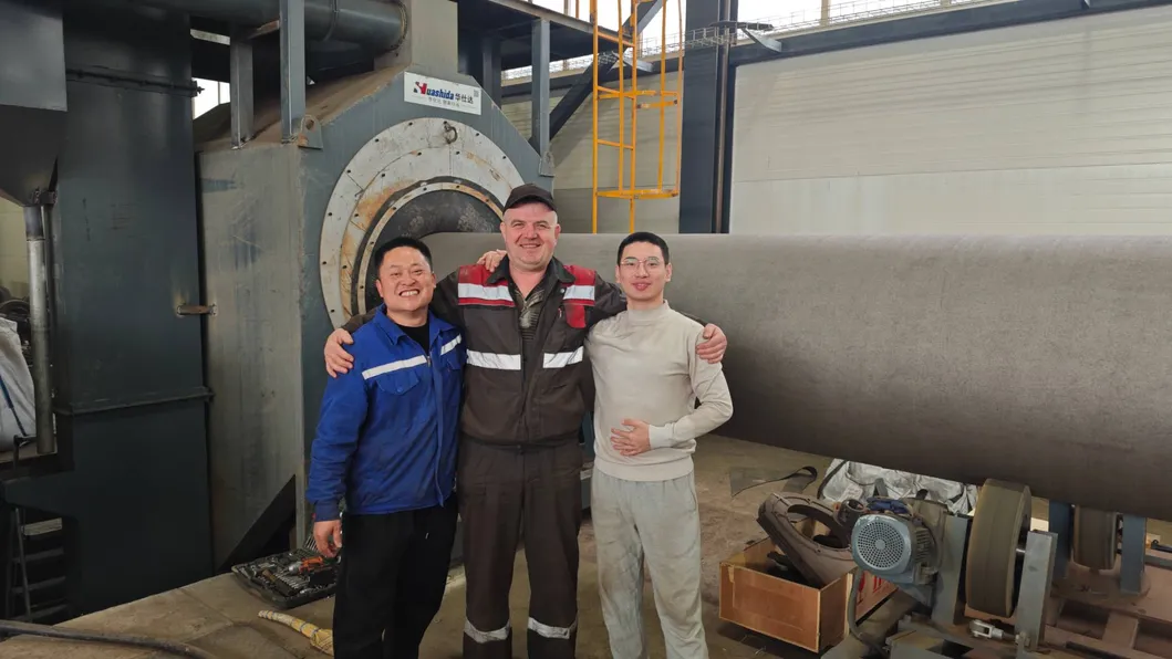 3PE Anti Corrrosive Pipe Machinery Plant with Shot Blasting and Rust Removal