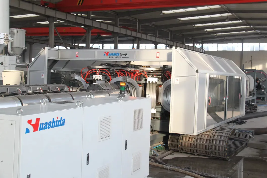 600kg/H HDPE Corrugated Pipe Extrusion Machine Double Wall Water Conduit Line 4