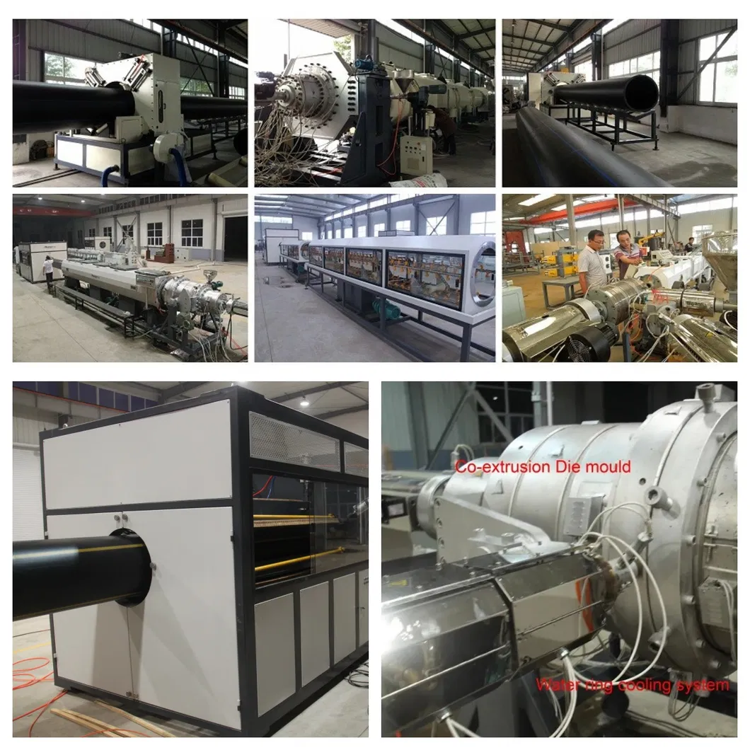 HDPE PE Single Screw Extruder Solid Wall Pipe Extrusion Line for Municipal Water / Gas Supply Systems 2