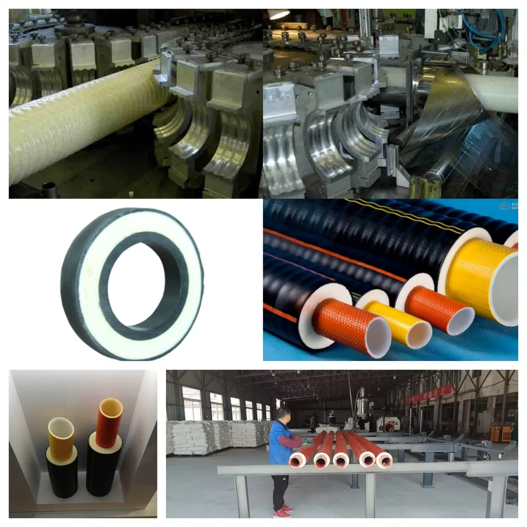 Cold Storage Coal Mines Petroleum Chemical Flexible PERT / PE / PPR Pre-Insulated Pipe Production Line 2