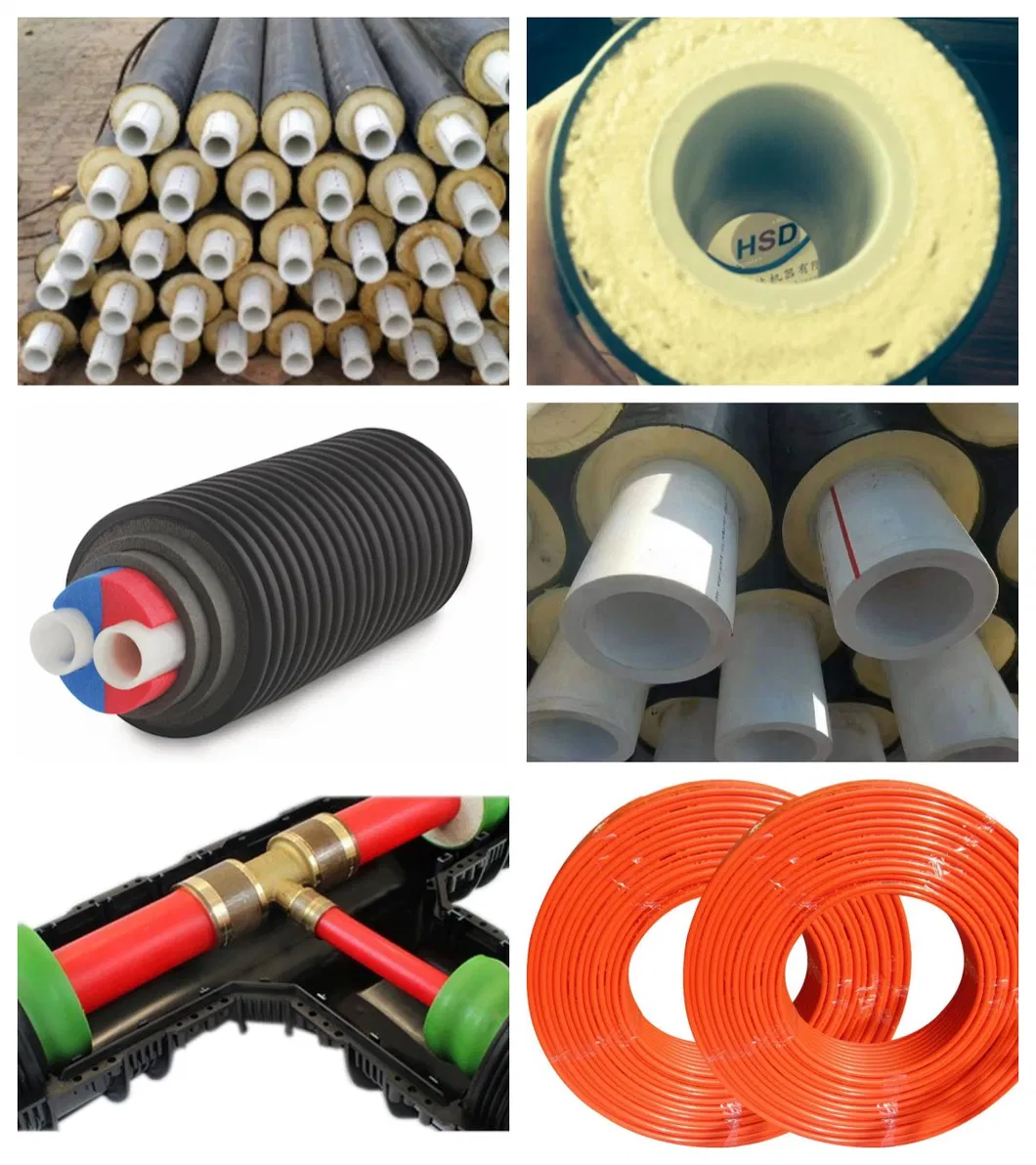 Pert Fiber-Reinforced Flexible / Rigid PU Insulated Pipe Integrated Production Line 9