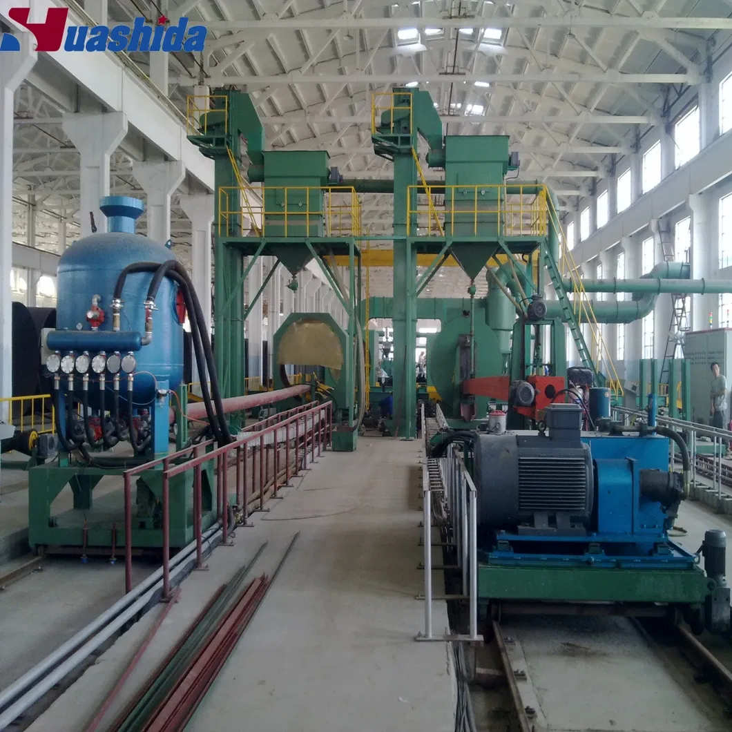 Steel Pipe Inner Wall Sand Blasting Rust Removal Production Line 4