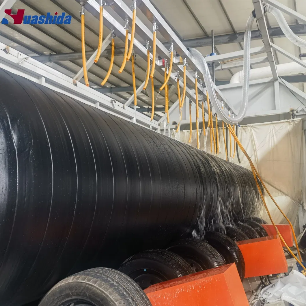 Large Diameter PU Spray Foaming PE Wrapped Preinsulation Pipe Continuous Production Line 9