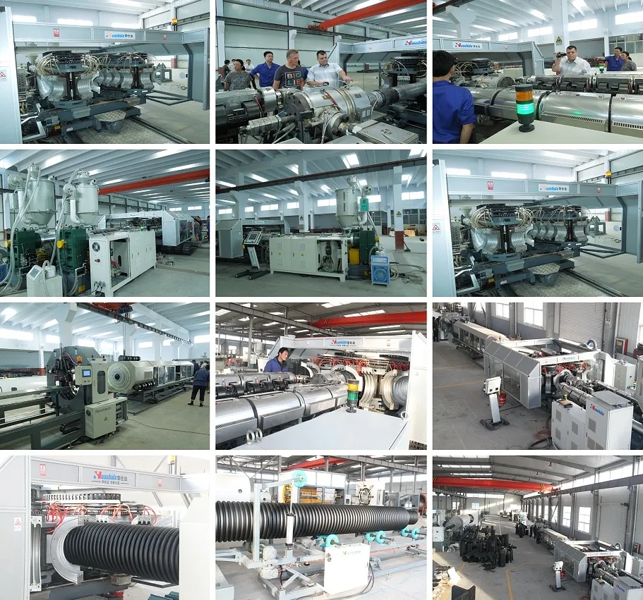 HDPE PP Double Wall Corrugated Pipe Line 1000kg/H Output 1
