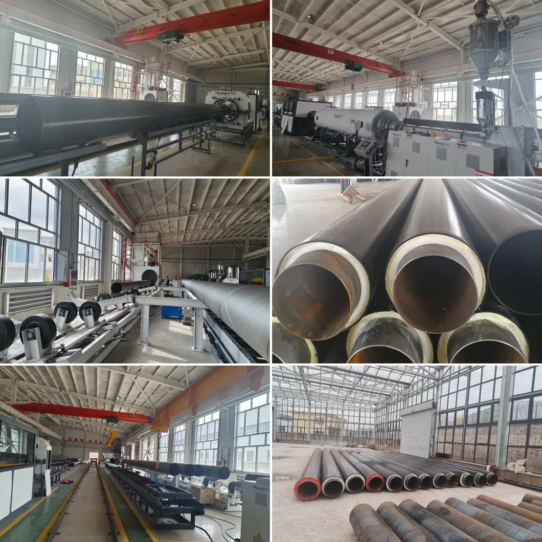 HDPE Jacket Pipe Extrusion Line with Technical Service Free Training Vacuum Water Spraying Cooling and High Strength for Pre-Insulated Pipe Production 8