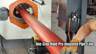 One step hard insulation pipe production line