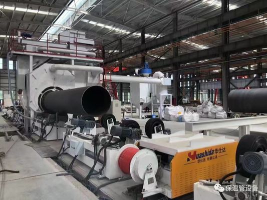 Maneuverable Polyurethane Spraying Prefabricated Insulated Steel Pipe Automatic Production Line