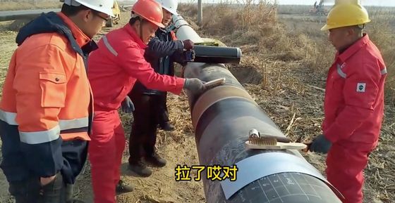Pre Insulation Pipe Joints PE Heat Shrinkable Sleeve For HDPE Courraged Sewage Water Pipeline