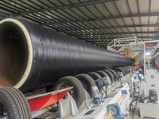 Continuous Line For Steel Pipe PU Spraying Foam Pre Insulated Pipe Making Fast Production Efficiency