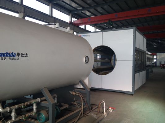 Vacuum calibrating method for pre-insulated extrusion line