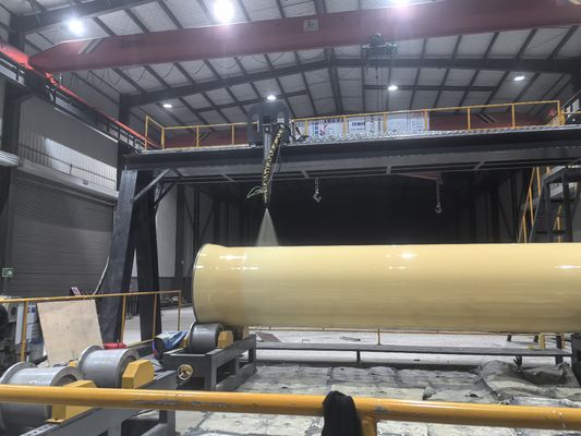 Polyurethane Spraying Foam Preinsulated Steel Pipe Making Machine Compressed Air 6 M3/min ＞0.5MPa Total Length About 110m Coating Spray Winding