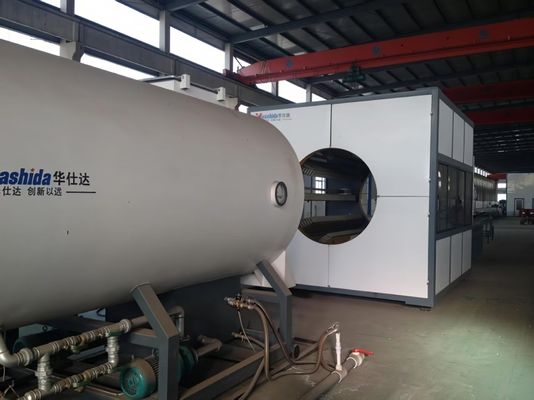 Vacuum Calibrating Plastic Jacket Pipe HDPE Insulation Pipe Production Line