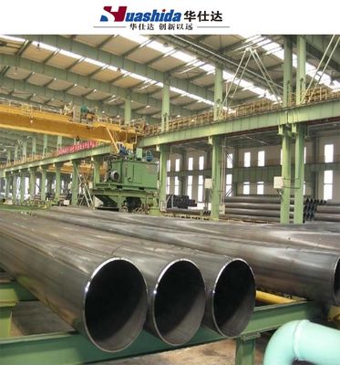 3PE Anti Corrrosive Steel Pipe Making Machine With Sand Blasting And Rust Removal