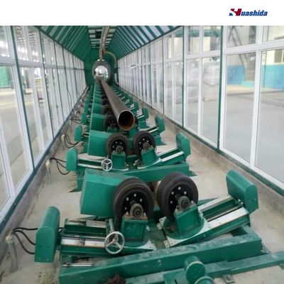 3PE Anti Corrrosive Steel Pipe Making Machine With Sand Blasting And Rust Removal