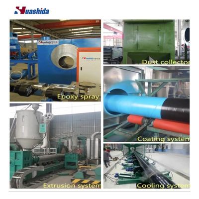 3PE Anti Corrrosive Steel Pipe Making Machine With Sand Blasting And Rust Removal