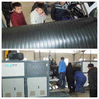 High Performance Large Diameter Hollow Wall Exhaust Corrugated Pipe Extrusion Line For Mining