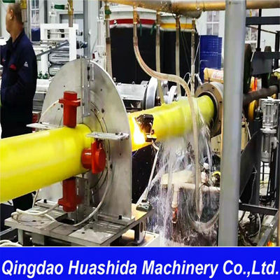 PU Foaming Insulation Pipe Making Machine With HDPE Jacket Extrusion