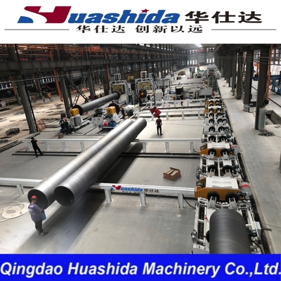 Large Diameter PU Spray Foaming PE Wrapped Preinsulation Pipe Continuous Production Line