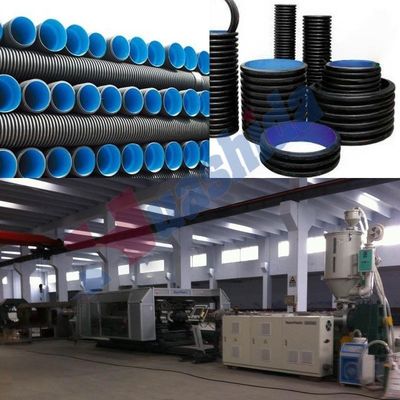 Dây chuyền ống gợn sóng hai thành HDPE 1000kg/H 6m/Phút