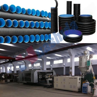 HDPE Double Wall Corrugated Pipe Line 1000kg/H 6m/Min