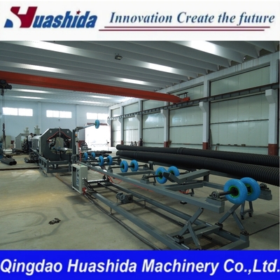 Ligne de production de tuyaux ondulés double paroi en PEHD/PP automatique, capacité 600 kg/h