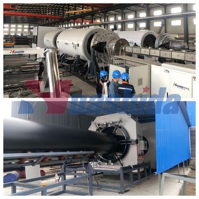Ligne d'extrusion de tuyaux d'enveloppe en PEHD avec contrôle PLC pour tuyaux pré-isolés de Ø110-2200 mm à 250-1600 kg/h