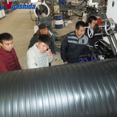 Equipo de tubería de enrollamiento en pared hueca de HDPE con extrusora de tornillo único de diámetro de 300-1200 mm y control PLC de Siemens