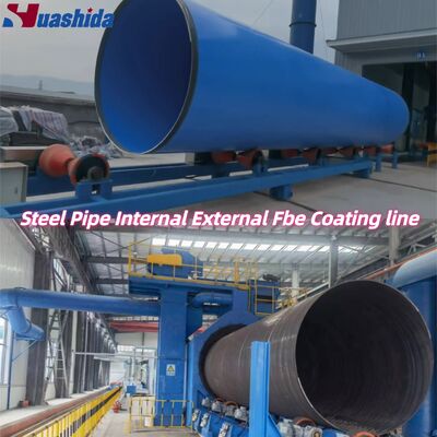 3LPE FBE-staalbuizenlaaglijn met interne en externe poederlaag en middenfrequentieverwarmingssysteem