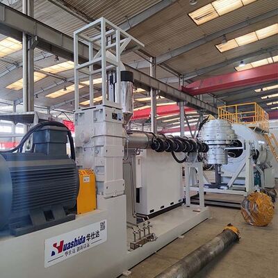Single-screw Pre-Insulated Pipe Production Line with Vacuum and Water Spraying Cooling for 110-2200mm HDPE Jacket Pipes