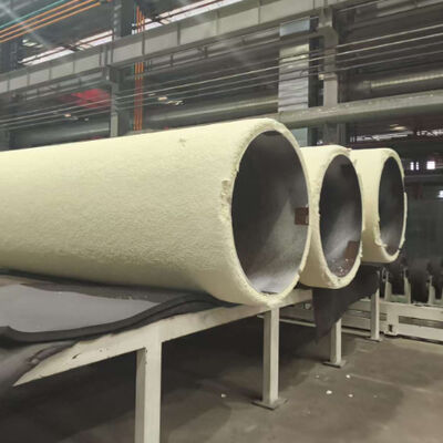 Polyurethane Spray Insulated Pipe Production Line with 600kg/h Capacity PLC Control System for 110-560mm Diameter Range