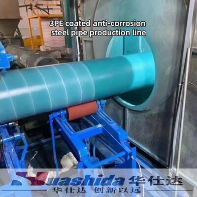 Automatische 3PE-Korrosionsschutzbeschichtungsanlage für 1220 mm Stahlrohre mit Reinheitsgrad Sa2.5