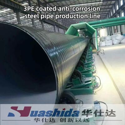 Automatische 3PE-Korrosionsschutzbeschichtungsanlage für 1220 mm Stahlrohre mit Reinheitsgrad Sa2.5
