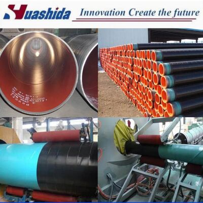 Large-Diameter Polyurethane Spray Insulated Pipe Machine with Automated Spraying and PE Wrapped Corrosion Resistance