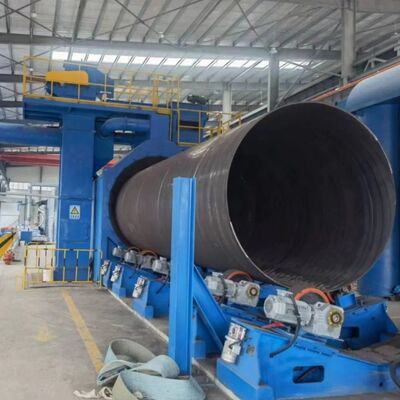 Jalur Produksi Pipa Pelapis 3LPE dengan Perlakuan Permukaan SA2.5 Pelapisan Bubuk untuk Diameter Pipa 50-4200mm