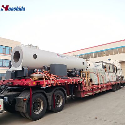 Ligne de production de tuyaux pré-isolés en PEHD couverts de PU avec coupe planétaire sans poussière et contrôle PLC Siemens pour le transport municipal d'eau et de gaz