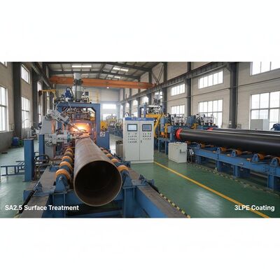 Ligne de production de tubes pré-isolés à revêtement 3LPE contrôlée par PLC avec chauffage par induction et traitement de surface SA2.5