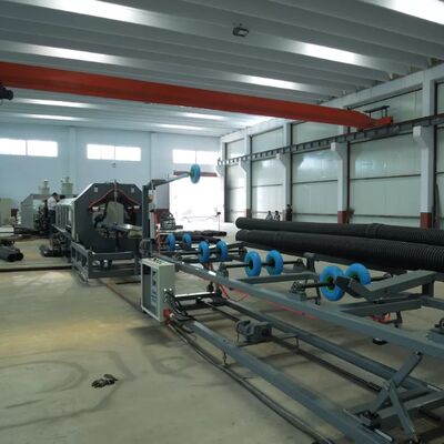 HDPE Corrugated Pipe Production Line with 600kg/H Output Single-screw Extruder for Double Layer Drainage Pipes