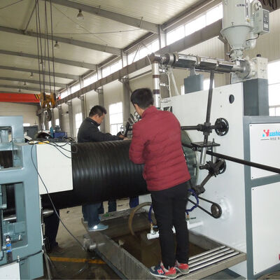 HDPE Hollow Wall Corrugated Pipe Extrusion Line with Single-screw Extruder 200-3000mm Pipe Diameter and High Stiffness