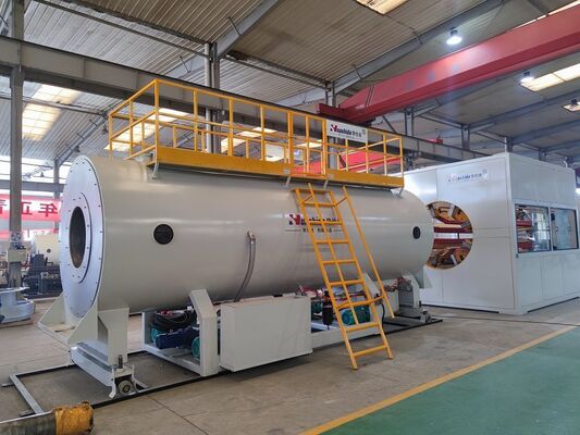 PLC Controlled HDPE Casing Extrusion Line with Vacuum Calibration Technology and Single-Screw Extruder for Pre-Insulated Pipe Production