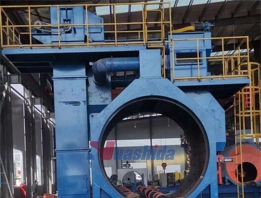 Sa2.5 Steel Pipe Outer Wall Shot Blasting Abrator Blaster line