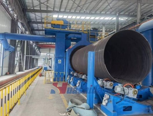 Sa2.5 Steel Pipe Outer Wall Shot Blasting Abrator Blaster line