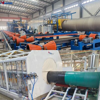 Sa2.5 Steel Pipe Outer Wall Shot Blasting Abrator Blaster line