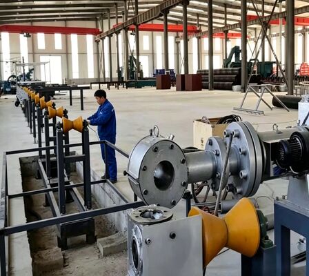 one-step continous pre-insulated production line for steel pipe and plastic pipe