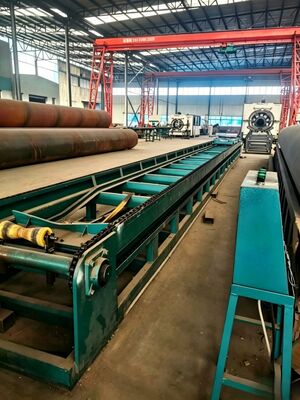 Pre-Insulated & Steel Pipe Drag Chain Conveyor Threading Assembly Machine with Chain Transmission and 200 - 1500 mm Specification