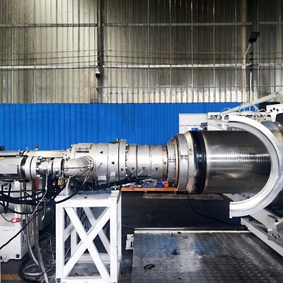 HDPE PP Double Wall Corrugated Pipe Production Line  With Plastic Extruder